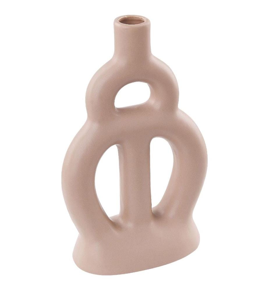 Vase à fleurs KOZANI Céramique 28 cm Beige sable