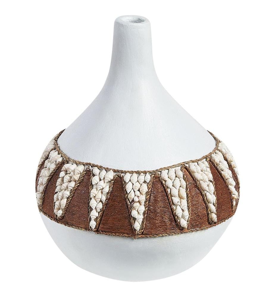 Vase décoratif SIMPANG Céramique 33 cm Blanc