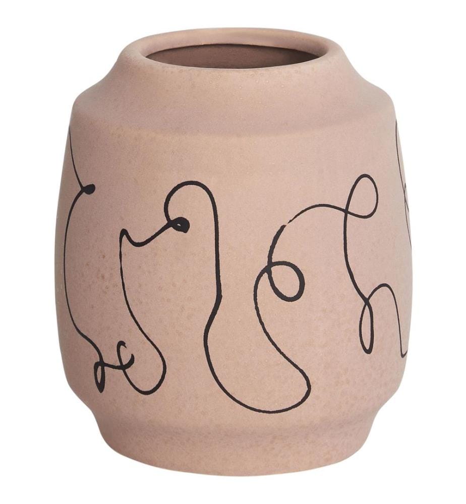 Vase à fleurs SKATE Grès 20 cm Beige sable
