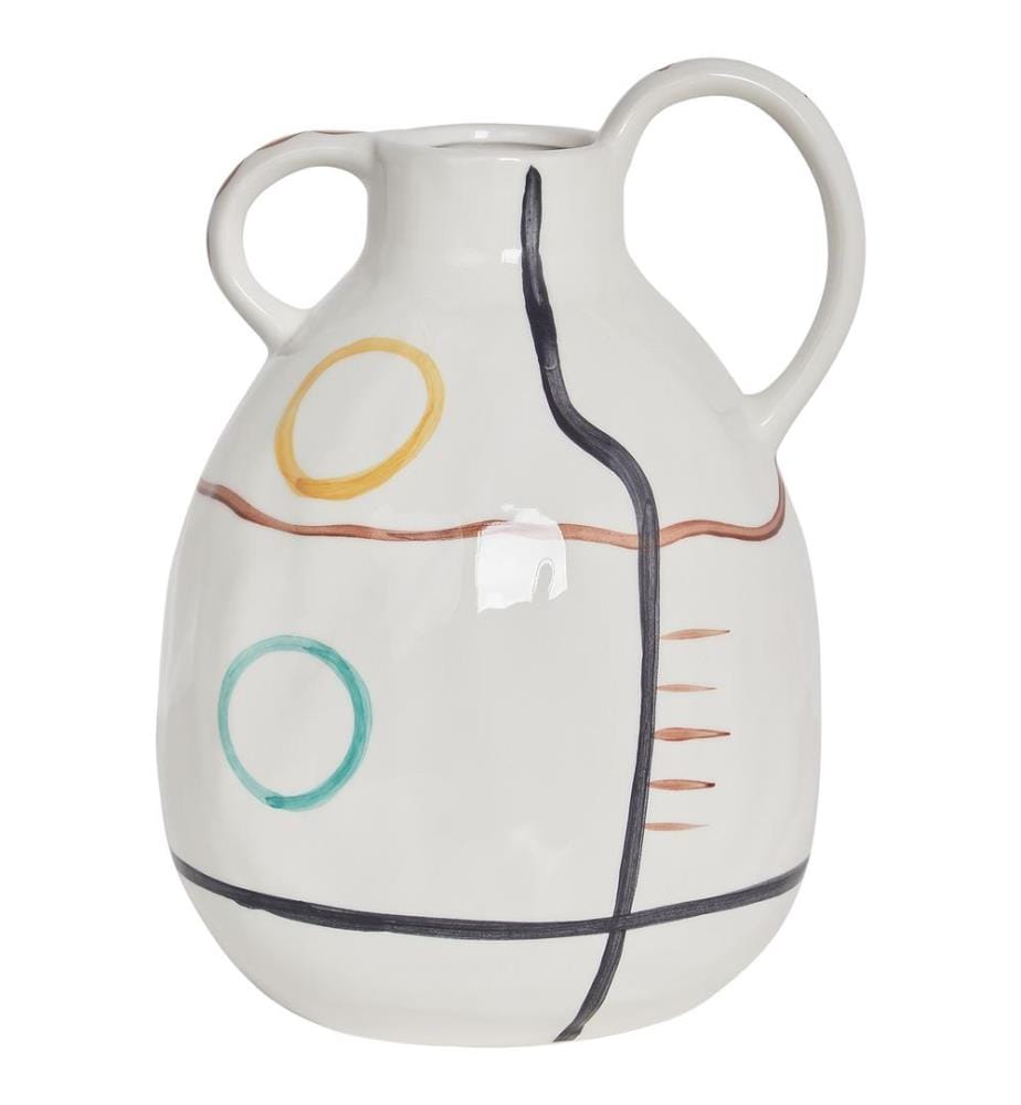 Vase à fleurs DORY Grès 28 cm Blanc