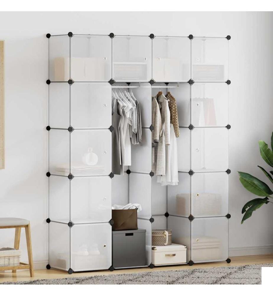 Armoire modulaire 14 compartiments blanc 37 x 146 x 180,5 cm