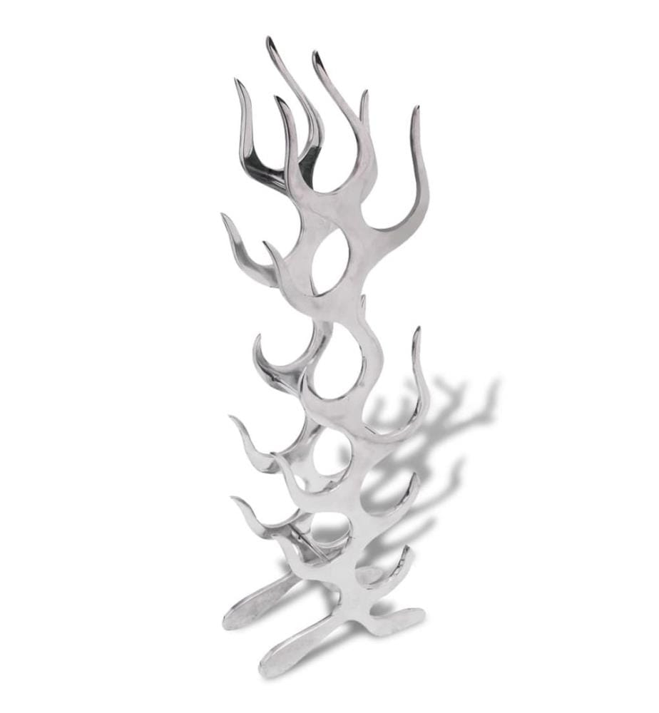 Casier à 9 bouteilles en forme de flamme Aluminium Argenté