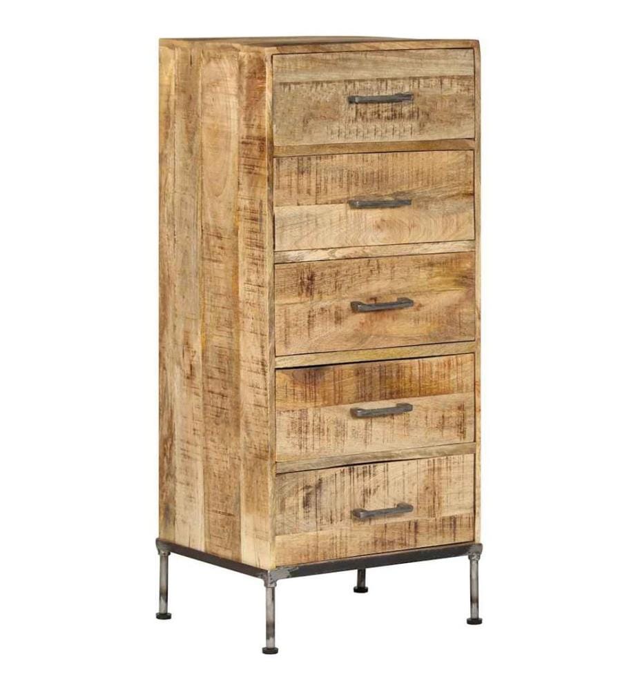 Coffre à tiroirs 45x35x106 cm Bois de manguier massif