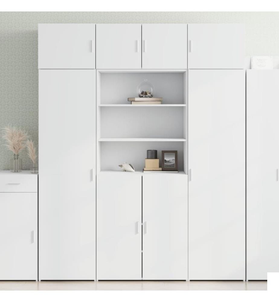 Buffet haut blanc 80x42,5x185 cm bois d'ingénierie
