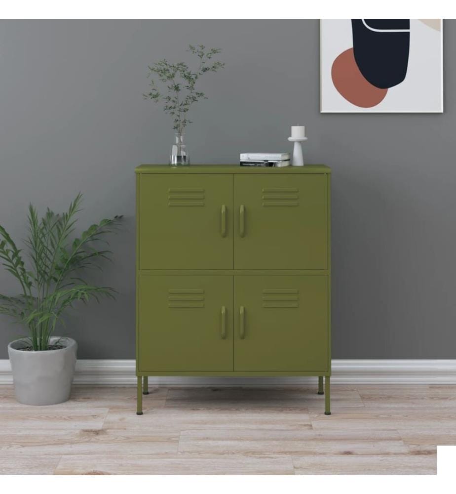 Armoire de rangement Vert olive 80x35x101,5 cm Acier