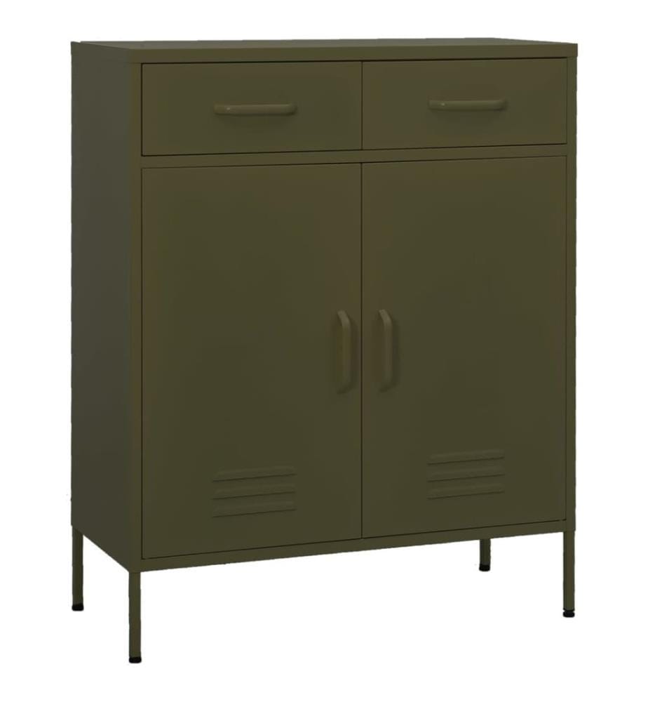 Armoire de rangement Vert olive 80x35x101,5 cm Acier