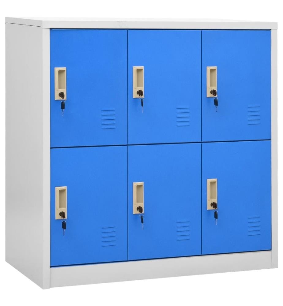 Armoire à casiers Gris clair et bleu 90x45x92,5 cm Acier