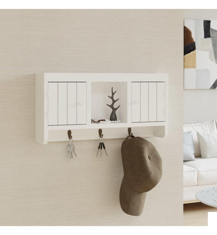 Armoire à clés Blanc 40x8,5x20 cm Bois d'ingénierie et acier