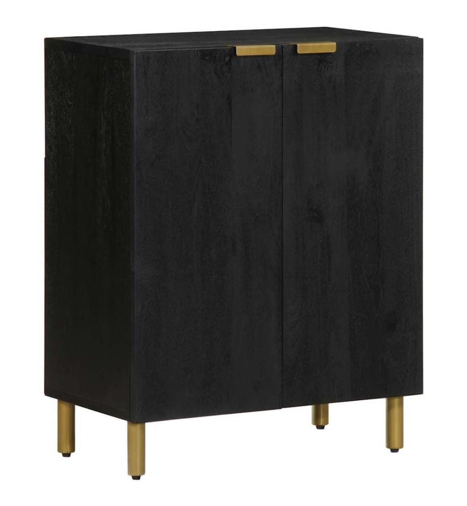 Buffet noir 60x33x75 cm bois d'ingénierie
