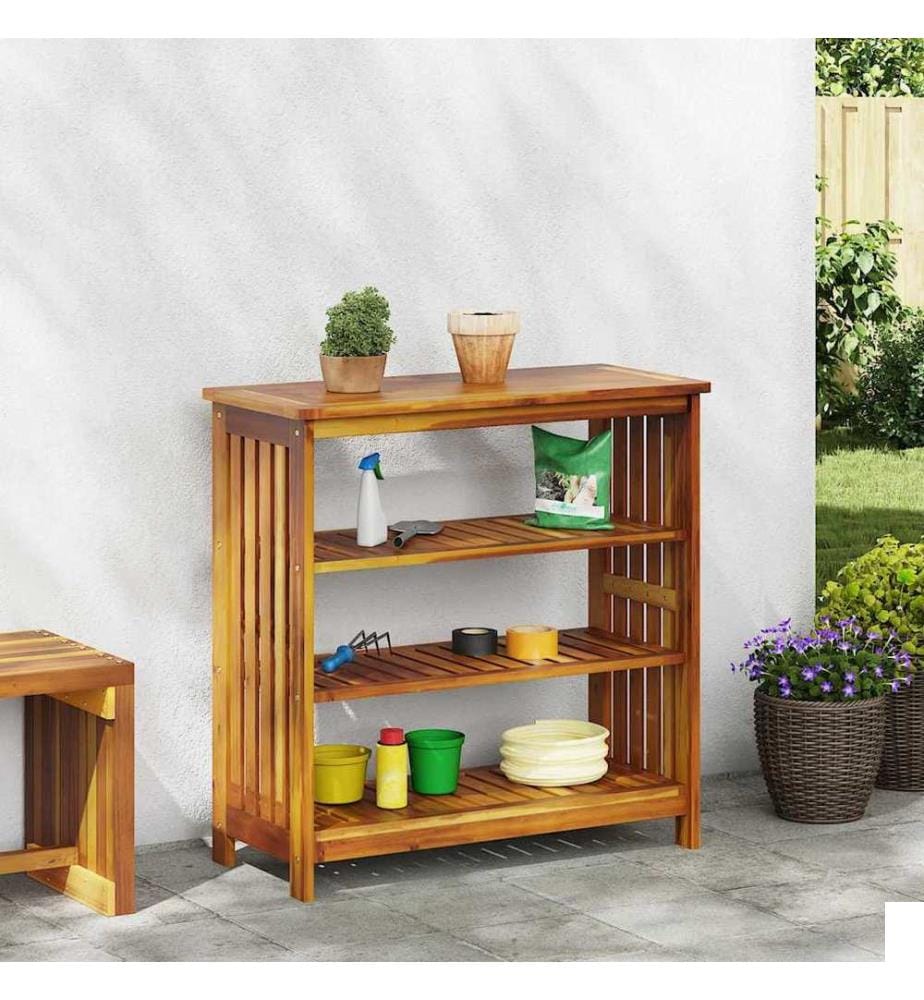 Armoire de jardin Naturel 90 x 40 x 90cm Bois d'Acacia Massif