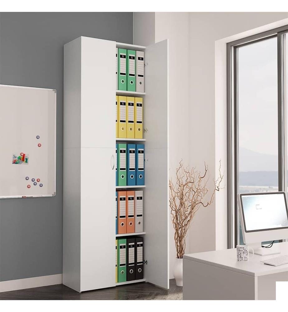 Armoire de bureau Blanc 60 x 32 x 190 cm Bois d'ingénierie