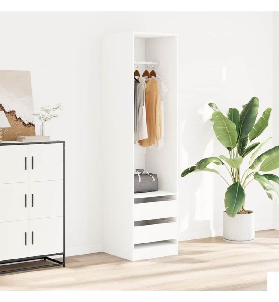 Garde-robe avec tiroirs Blanc 50x50x200 cm Bois d'ingénierie