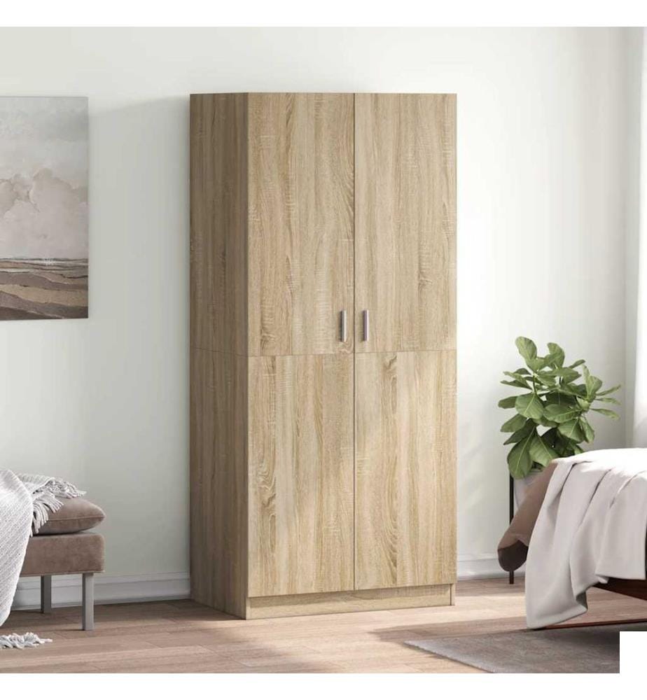 Garde-robe Chêne sonoma 80x52x180 cm Bois dingénierie