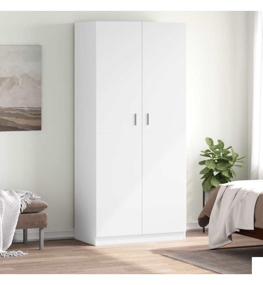 Garde-robe Blanc 90x52x200 cm Bois dingénierie
