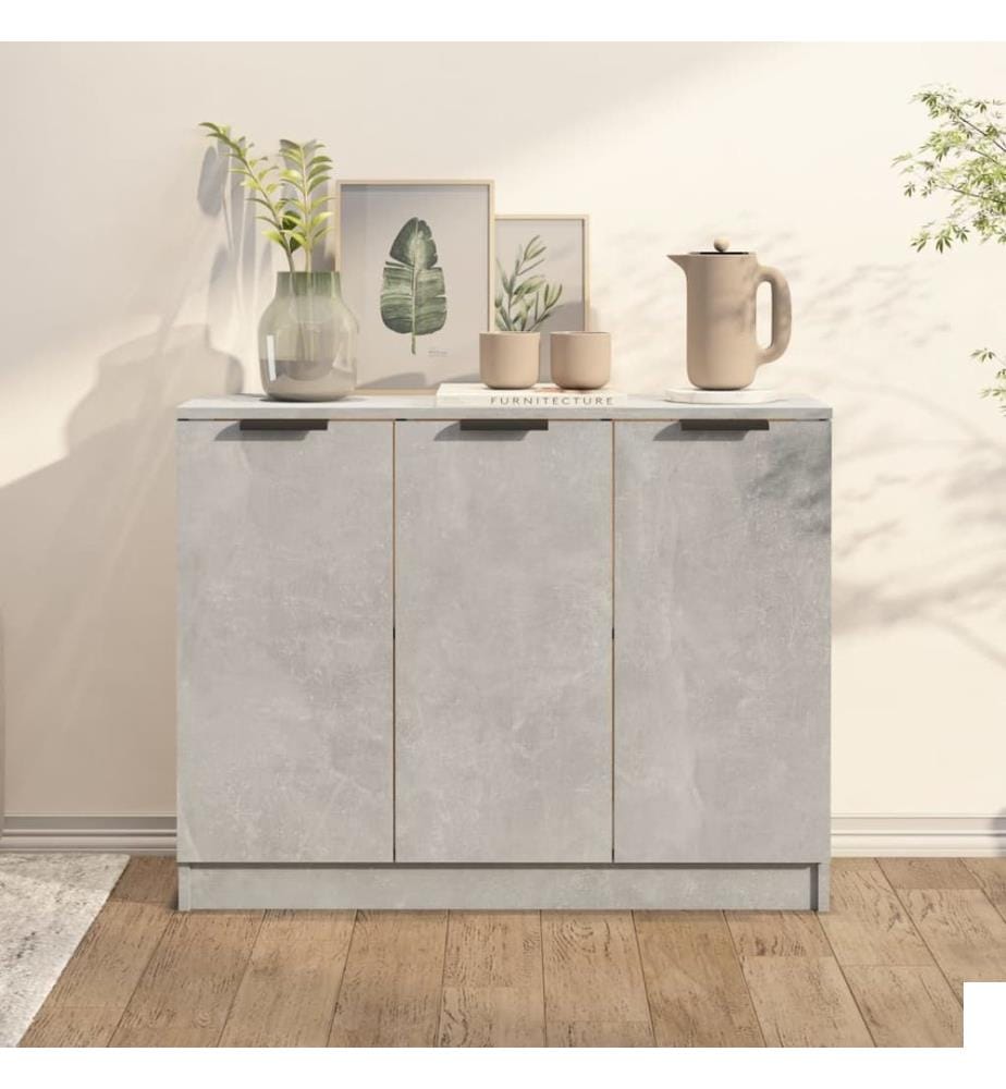 Buffet Gris béton 90,5x30x70 cm Bois d'ingénierie