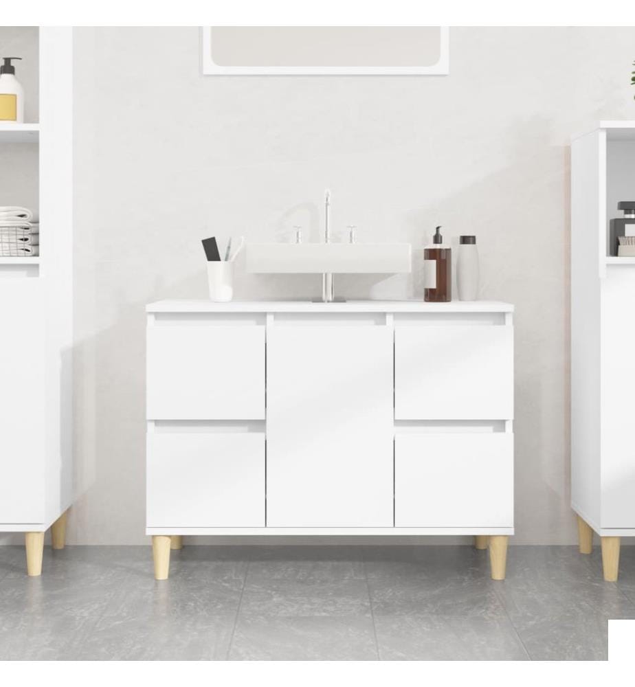Meuble d'évier blanc 80x33x60 cm bois d'ingénierie