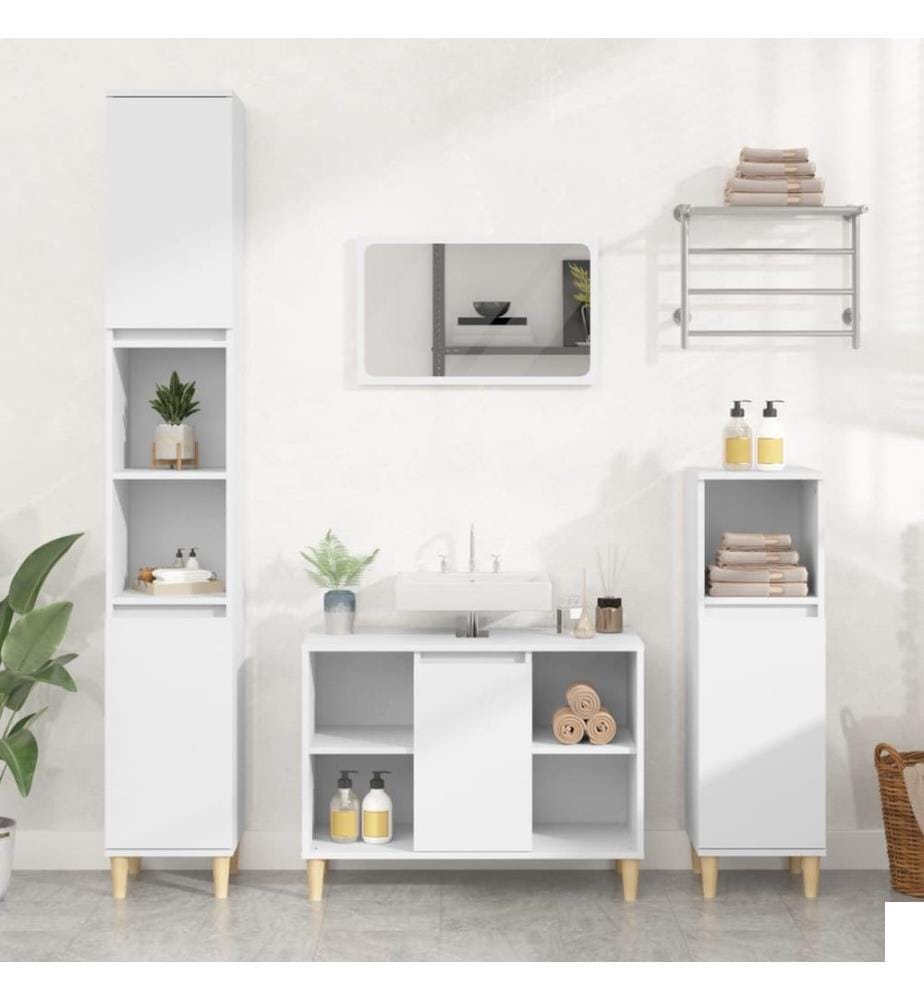 Meuble d'évier blanc 80x33x60 cm bois d'ingénierie