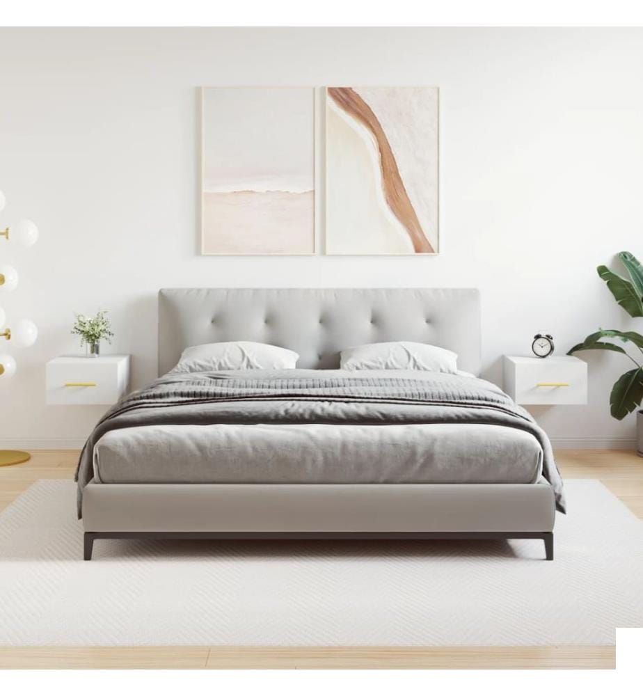 Tables de chevet murales 2 pcs blanc 35x35x20 cm