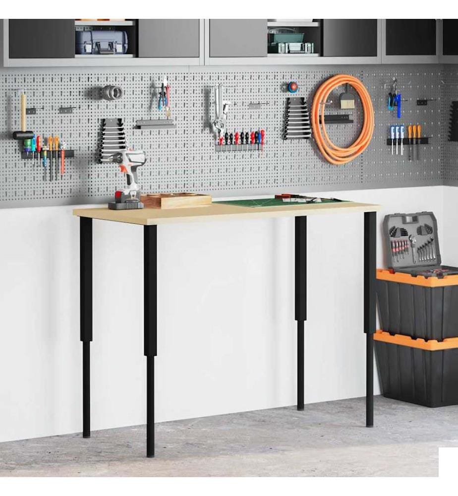 Cadres d'établi réglables 2 pcs Métal 55x(69-95,5) cm Noir