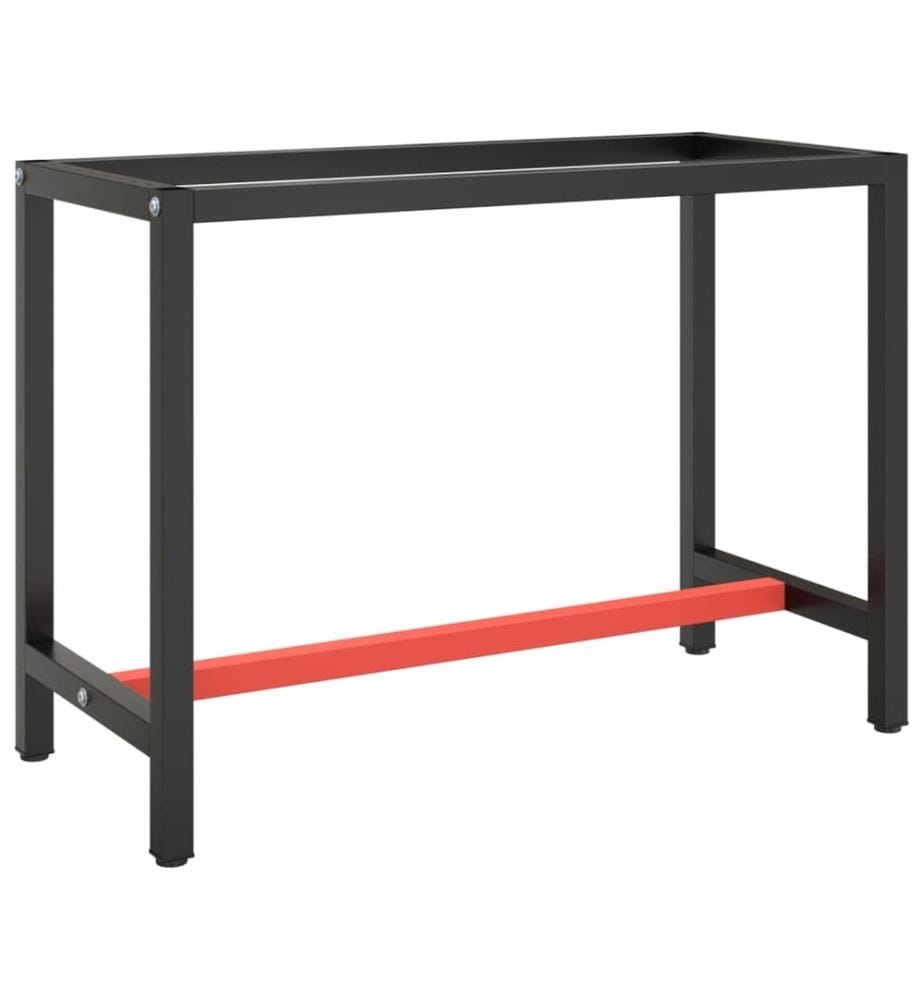 Cadre de banc de travail Noir et rouge mat 110x50x79 cm Métal