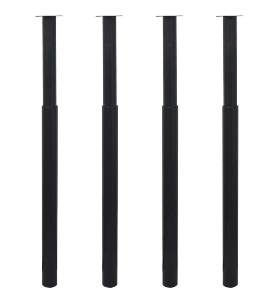 Pieds de table télescopiques 4 pcs Noir 710 mm - 1100 mm