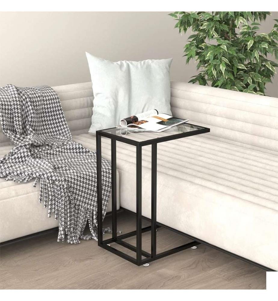 Table d'appoint ordinateur Transparent 50x35x65 cm Verre trempé