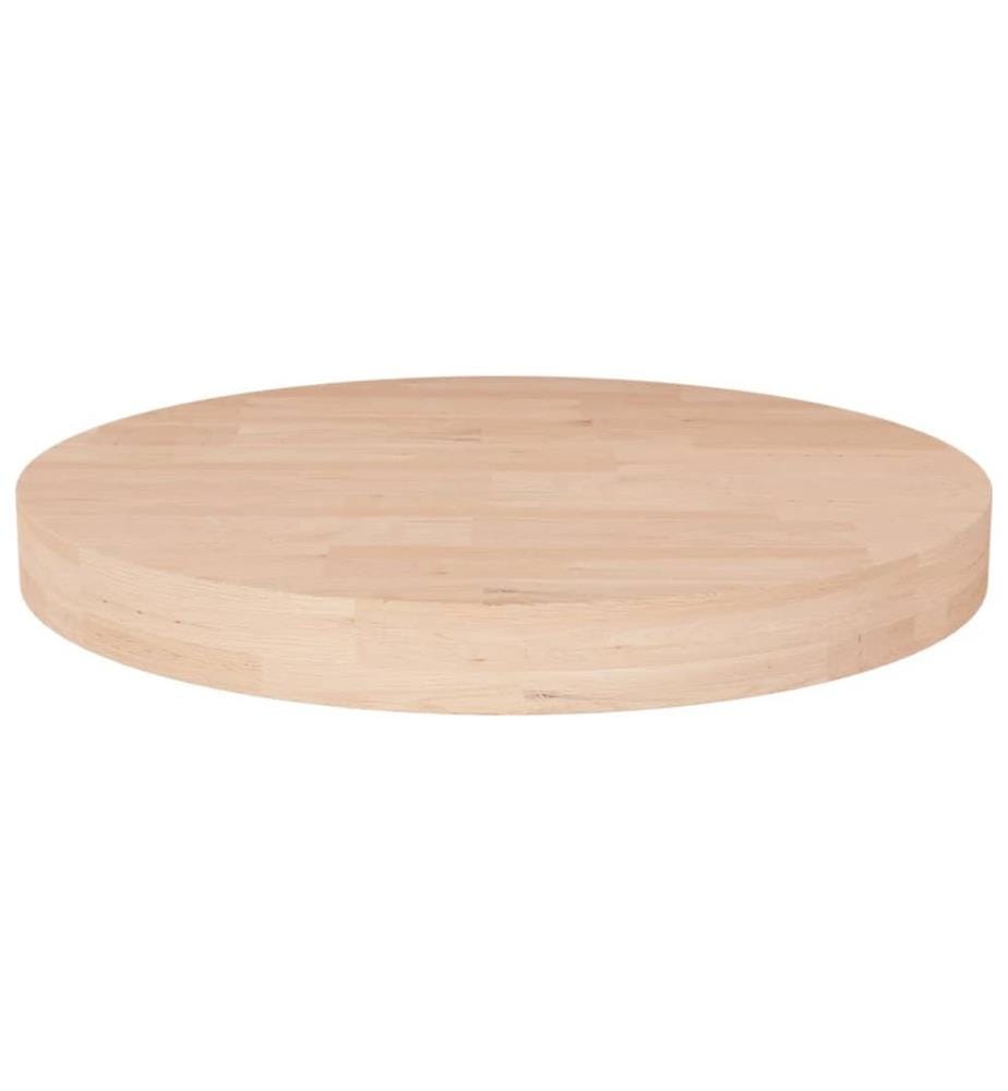 Dessus de table rond Ø40x4 cm Bois de chêne massif non traité