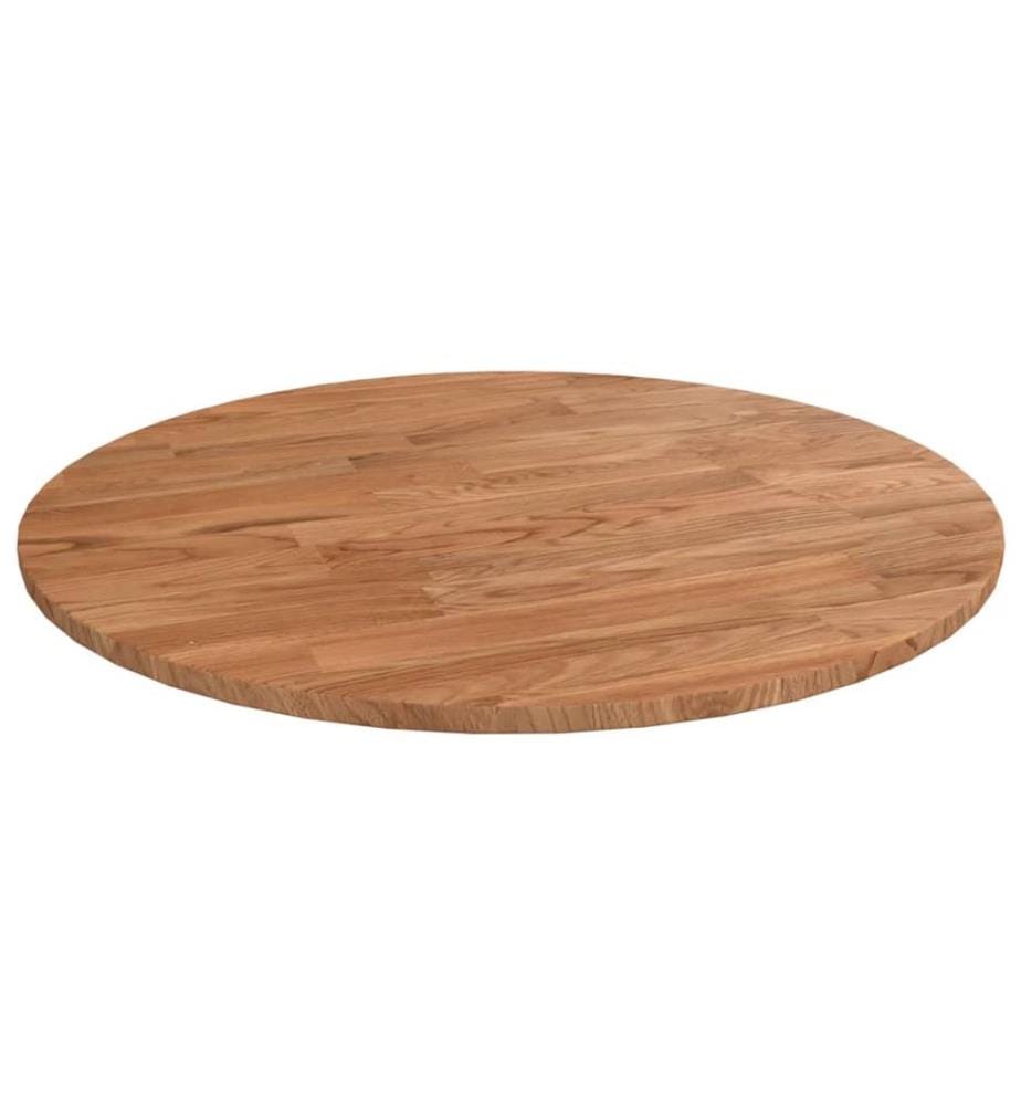 Dessus de table rond Marron clair Ø40x1,5 cm Bois chêne traité