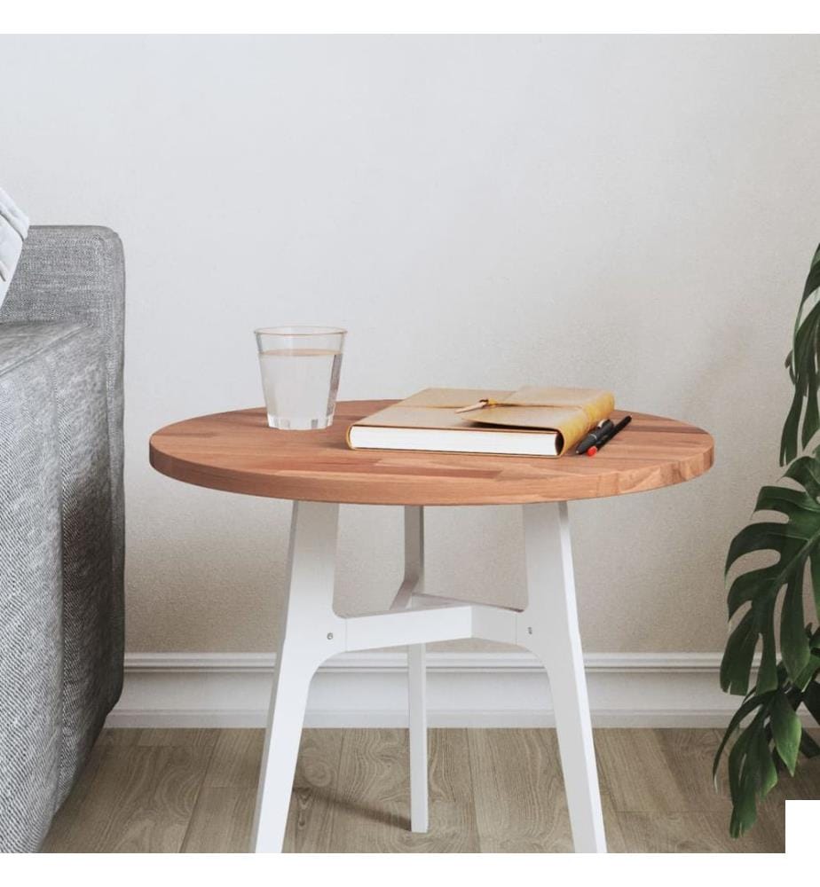 Dessus de table Ø40x1,5 cm rond bois massif de hêtre