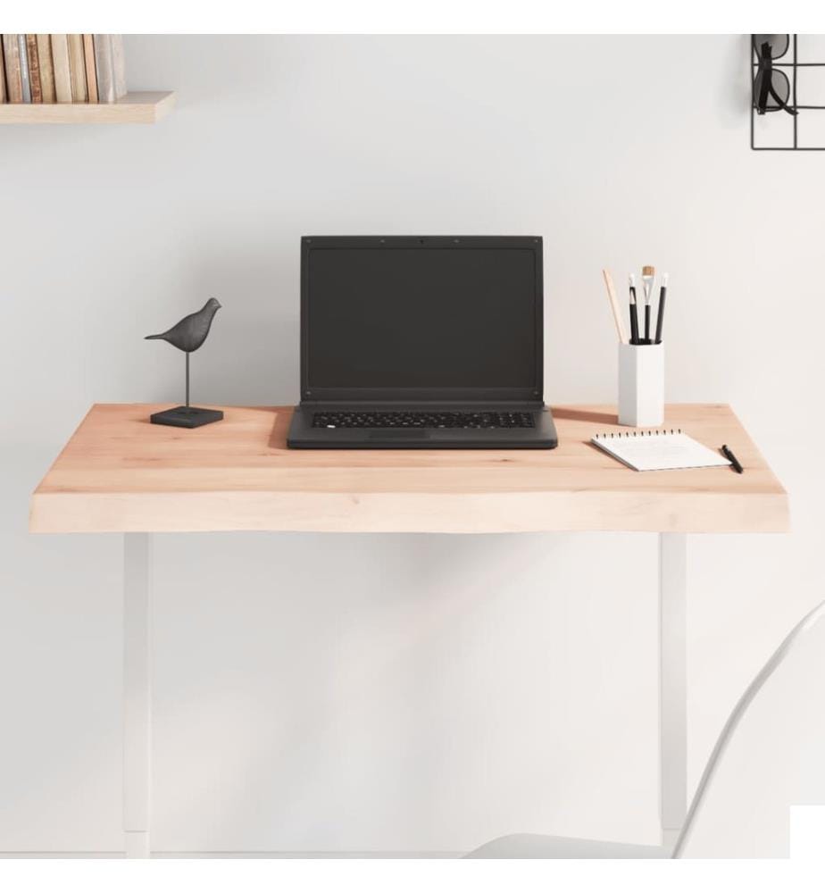Dessus de table bois massif non traité bordure assortie