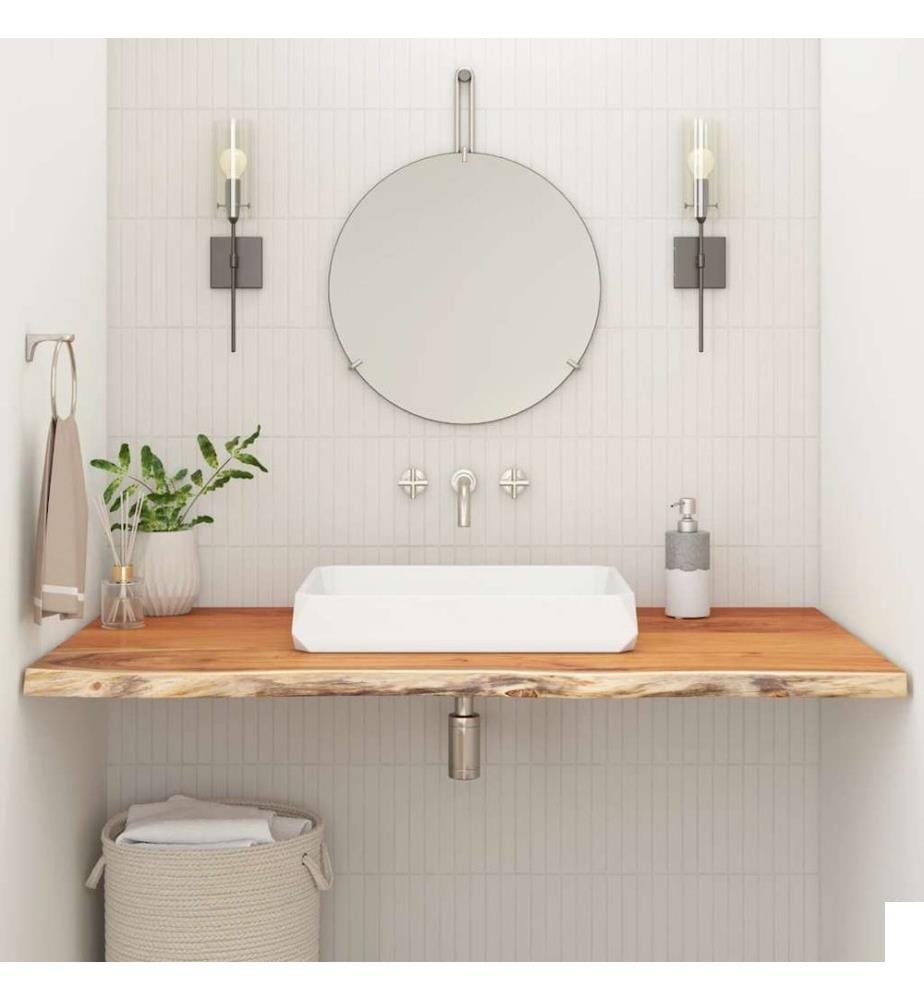 Comptoir de salle de bain 90x60x2,5 cm rectangulaire acacia