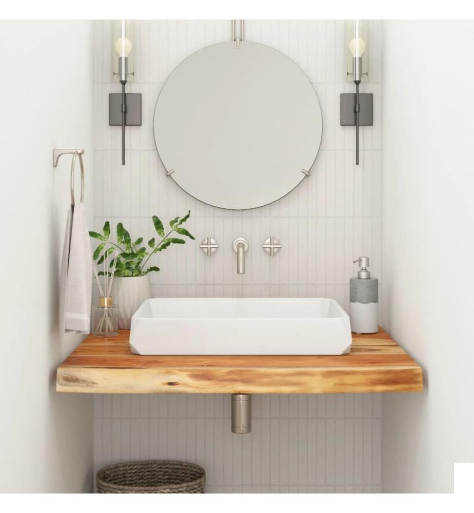 Comptoir de salle de bain 80x60x3,8 cm rectangulaire acacia