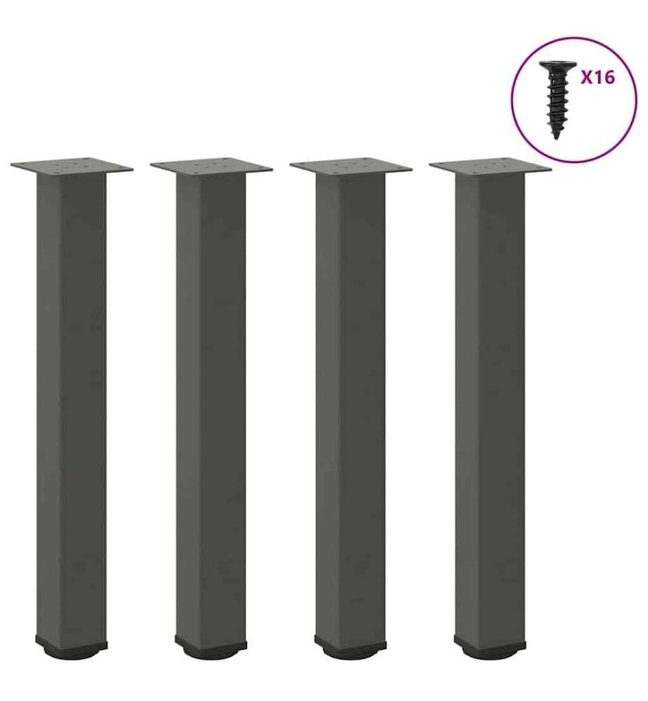 Pieds de table console 4 pièces Anthracite 72-74 cm Acier