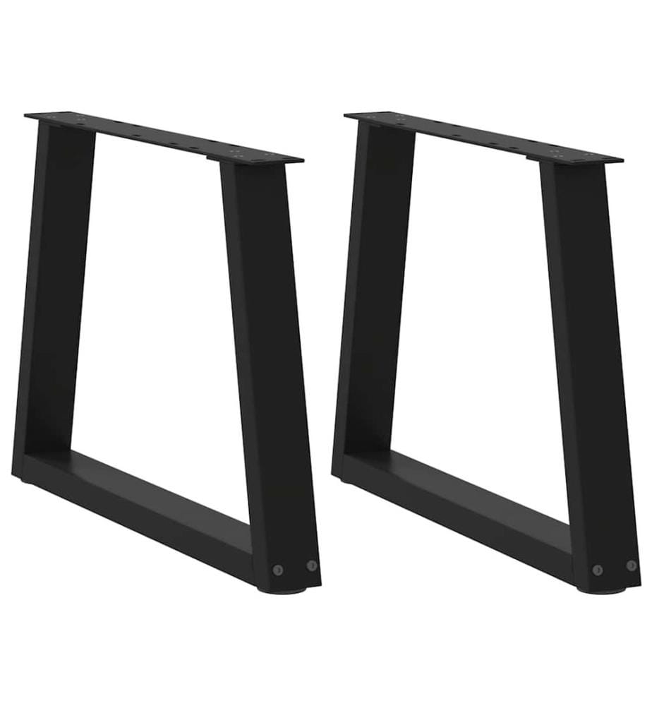Pieds de table basse en forme de V, 2 pièces, noir, 60 x (42-43,3) cm, acier