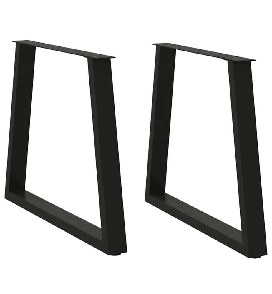 Pieds de table à manger en V 2 pièces Noir 80 x (72-73,3) cm Acier