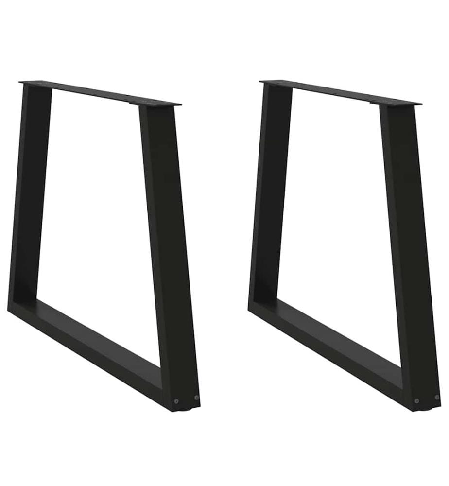 Pieds de table à manger en forme de V, 2 pièces, noir, 100 x (72-73,3) cm, acier