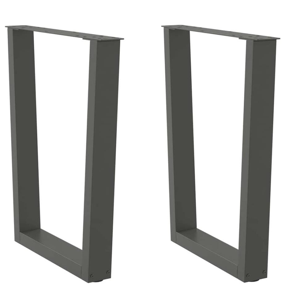Pieds de table à manger en forme de V 2 pièces Anthracite 60 x (72-73,3) cm Acier
