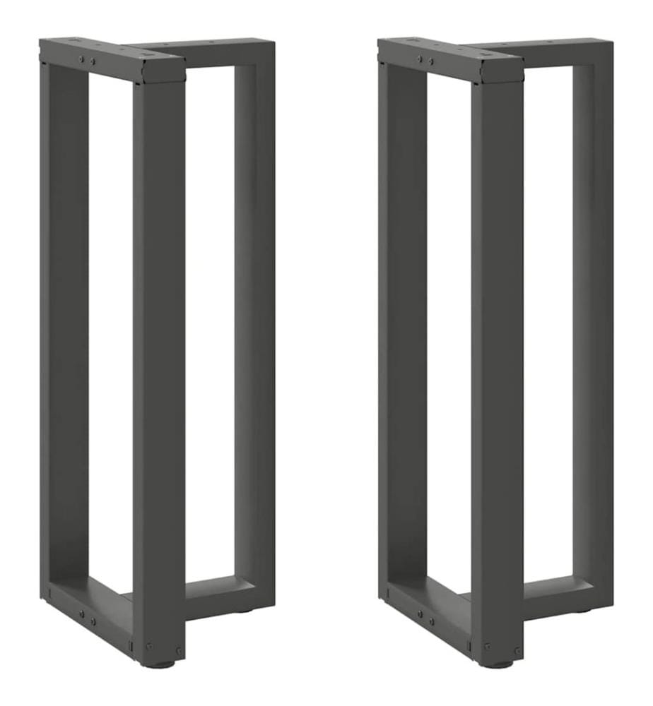 Pieds de table de bar en T, 2 pièces, anthracite, 50 x 35 x (100-101) cm, acier