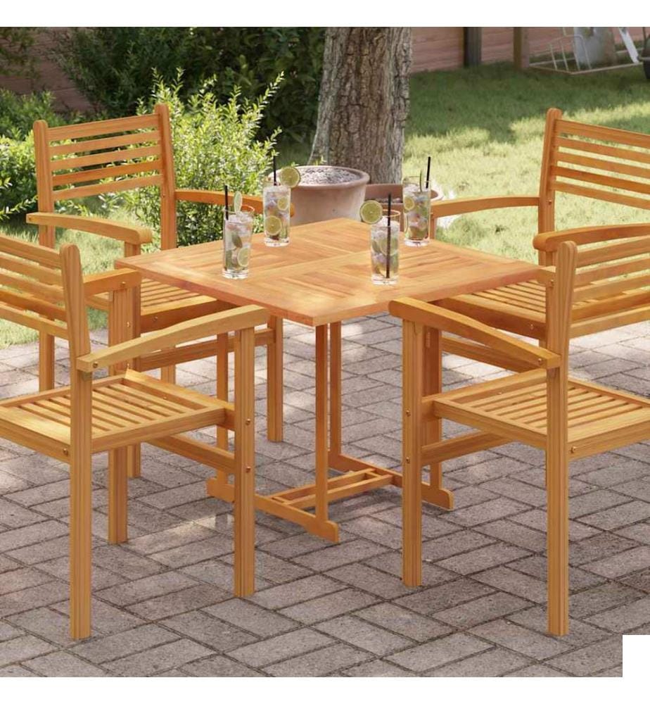 Dessus de table Bois de teck solide Carré 80x80x2,5 cm