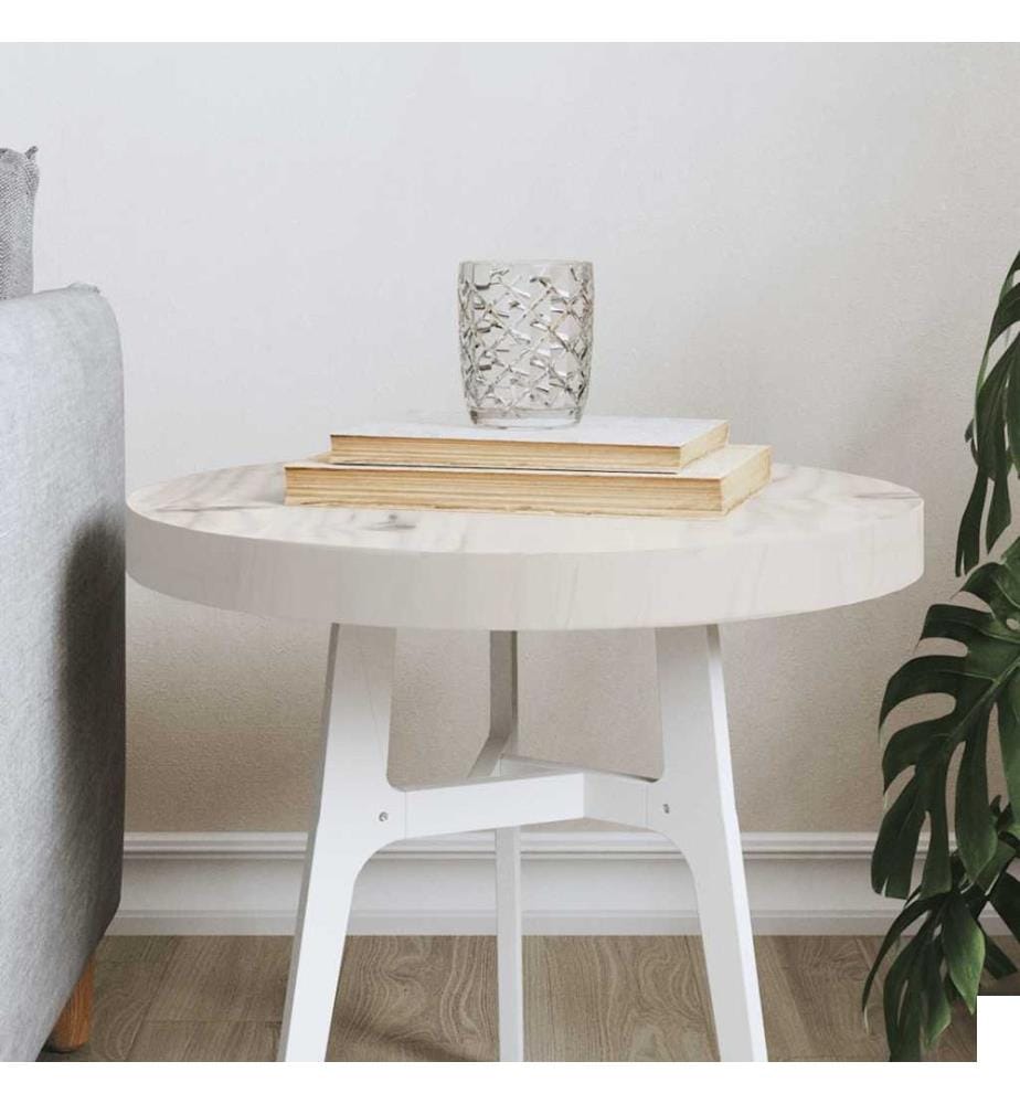 Dessus de table rond blanc Ø40x3 cm bois de pin massif