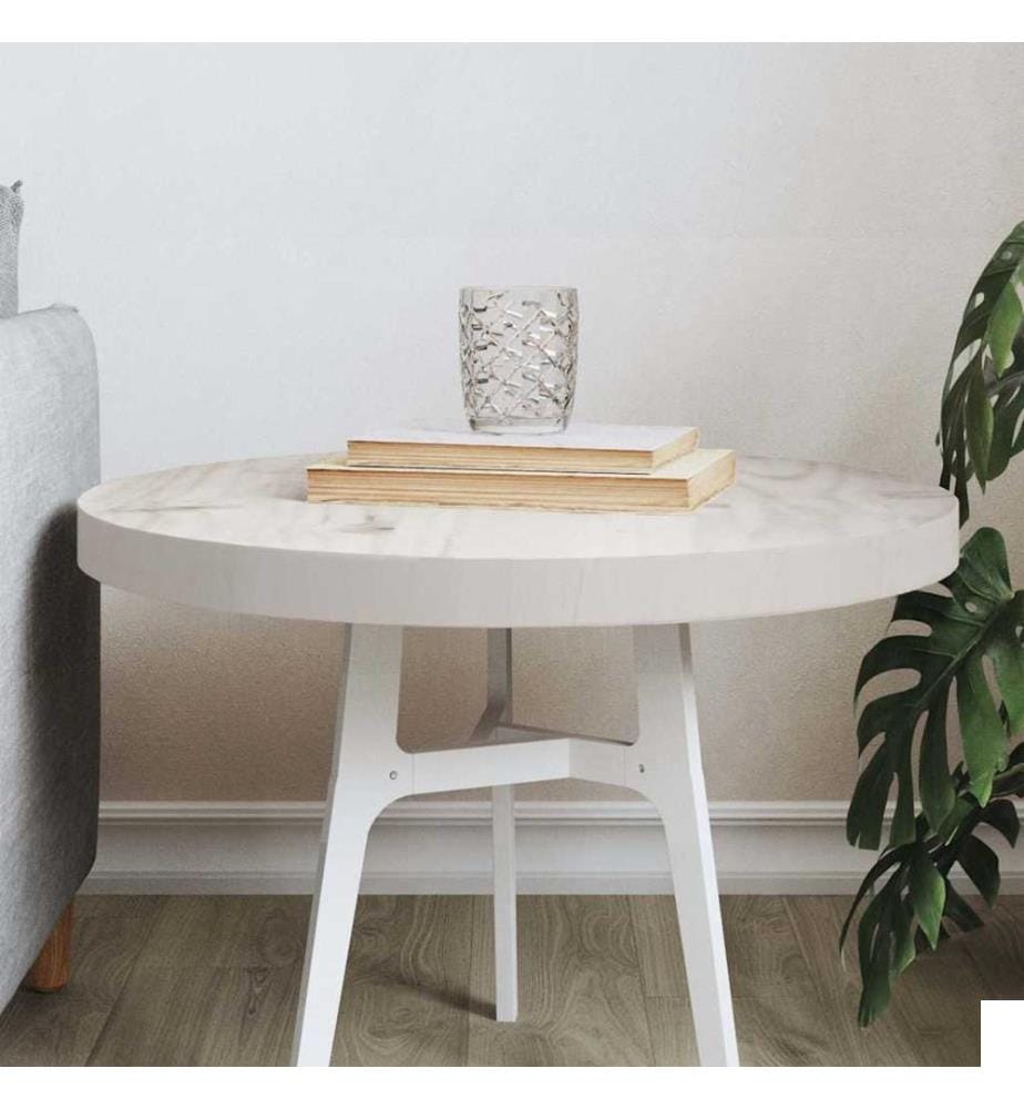 Dessus de table rond blanc Ø50x3 cm bois de pin massif