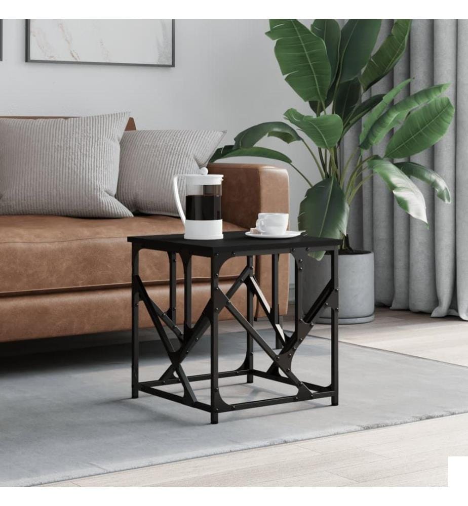 Table basse noir 45x45x47,5 cm bois d'ingénierie