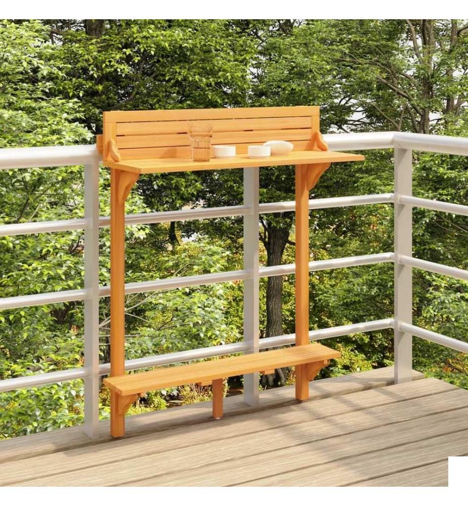Table de bar de balcon 90x37x122,5 cm Bois d'acacia massif