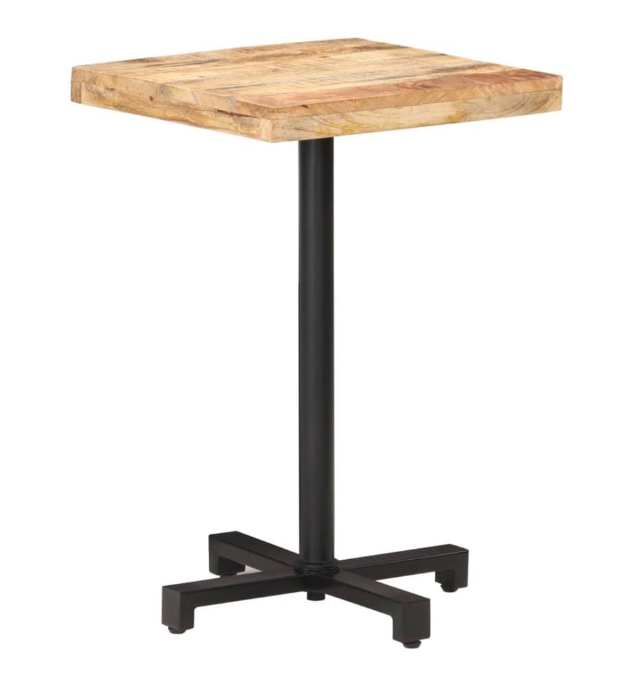 Table de bistro Carrée 50x50x75 cm Bois de manguier brut