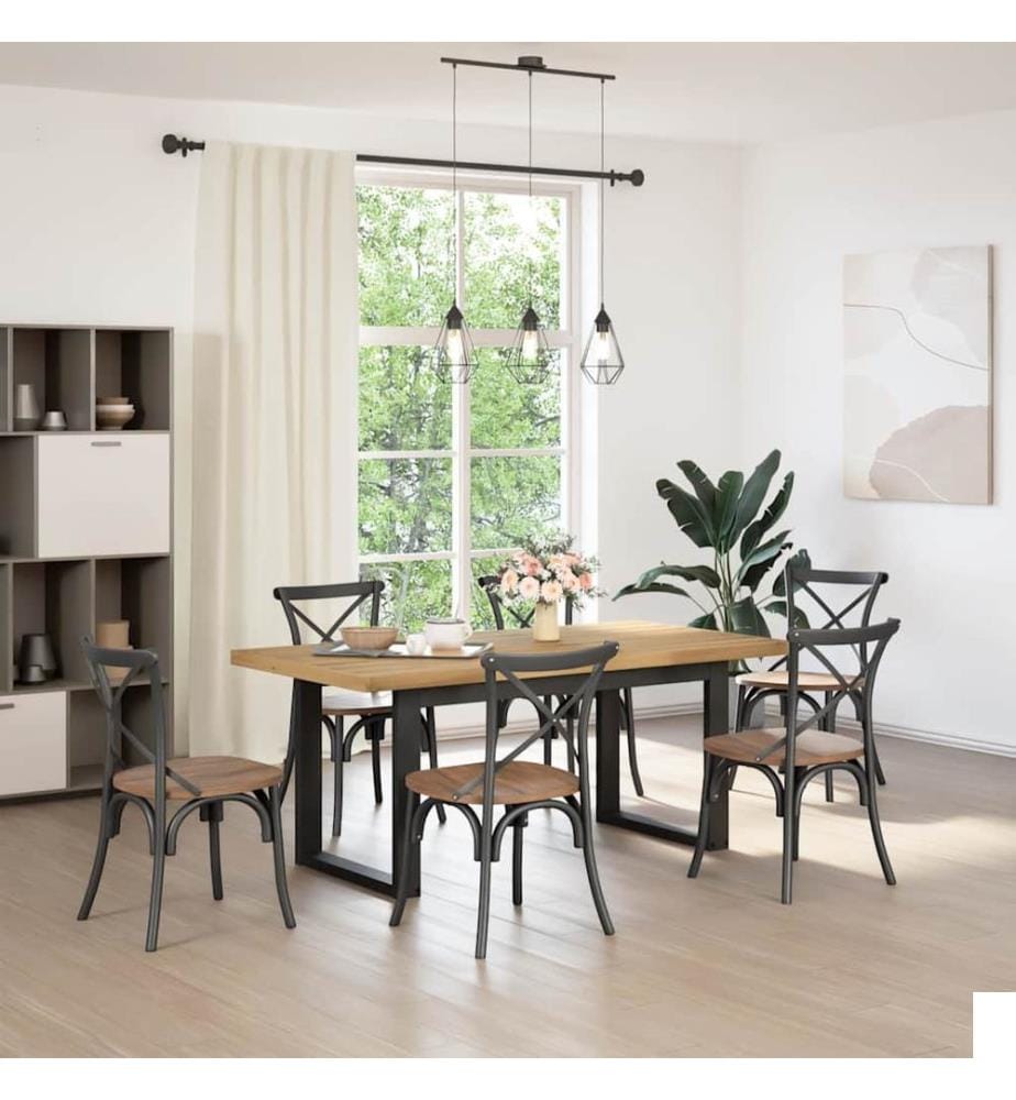 Table à manger NOAIN pieds en forme de U 180x90x75cm massif pin