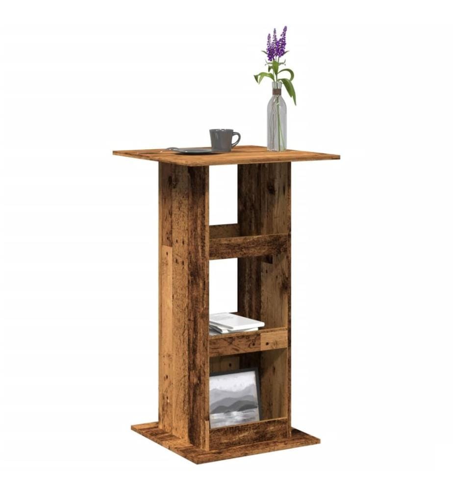 Table de bar avec rangement vieux bois bois dingénierie