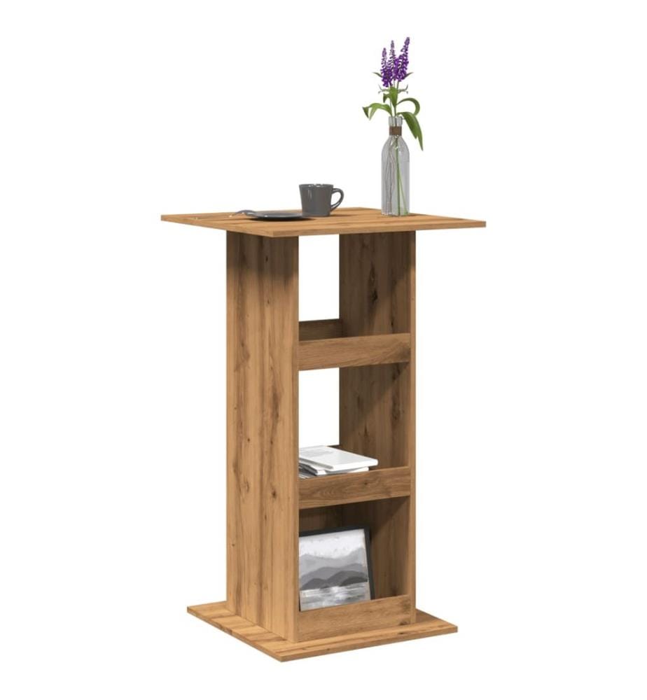 Table de bar avec rangement chêne artisanal bois dingénierie