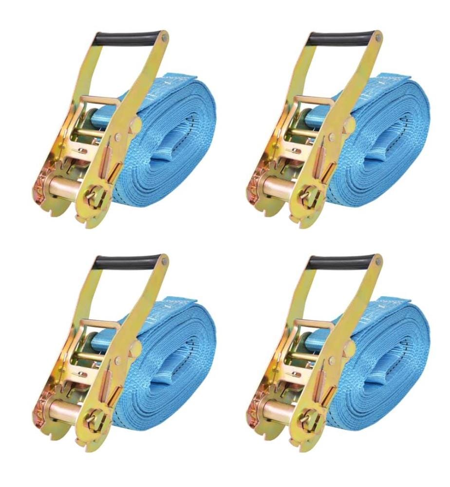 Sangle darrimage à cliquet 4 pcs 4 tonnes 8 m x 50 mm Bleu