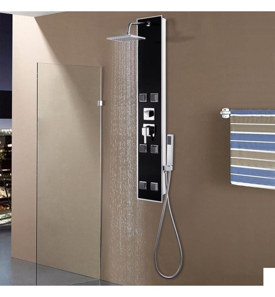 Panneau de douche Verre 18 x 42,1 x 120 cm Noir