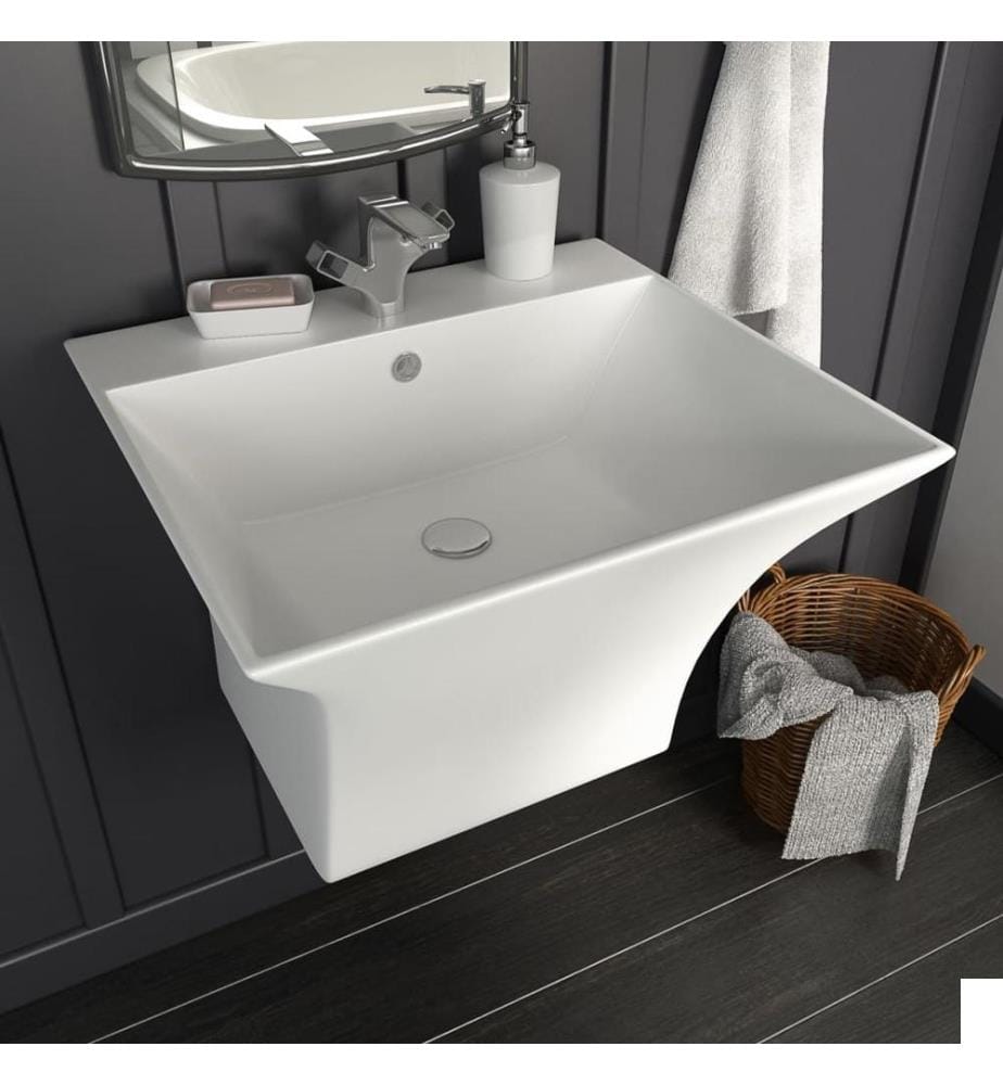 Lavabo mural Céramique Blanc 500 x 450 x 410 mm